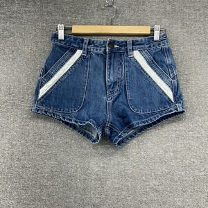 Free People Lace Denim Shorts Women Size 25 Blue Summer Cotton Classic